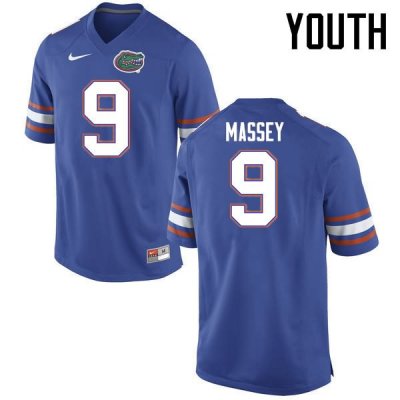 Youth Florida Gators #9 Dre Massey NCAA Nike Blue Authentic Stitched College Football Jersey UKR4562DF